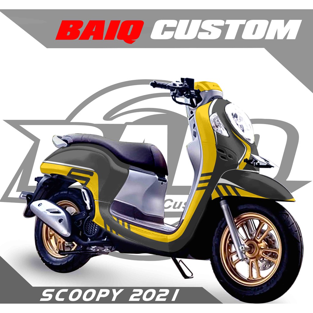 Decal Scoopy full body Dekal Sticker New Fi Baru 2021 PRESTIGE PUTIH