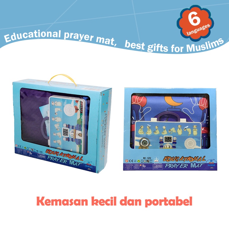 SMART SAJADAH ANAK TRAVEL PREMIUM Edukasi Belajar Sholat Ngaji Prayer Mat Mekah Hadiah Anak-5
