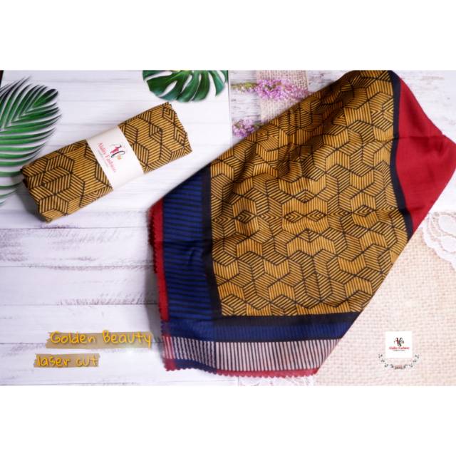 (SIAP KIRIM) ALALIIY HIJAB GOLDEN BEAUTY COTTON VOAL IMPORT SEGI EMPAT LIMITED MURAH