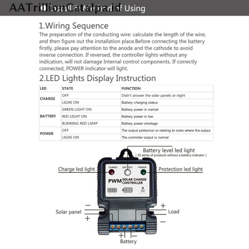 1pc Regulator Charger Baterai Solar Panel 6V 12V 10A PWM