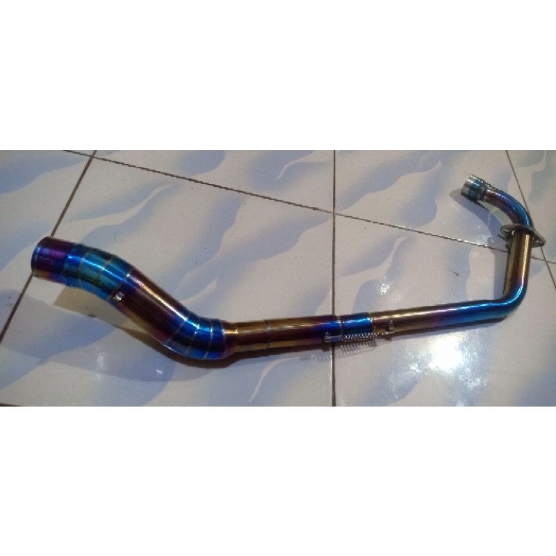 Leheran CB NEW - LEHER KNALPOT CB150R - LEHER CB NEW WARNA BLUE GOLD