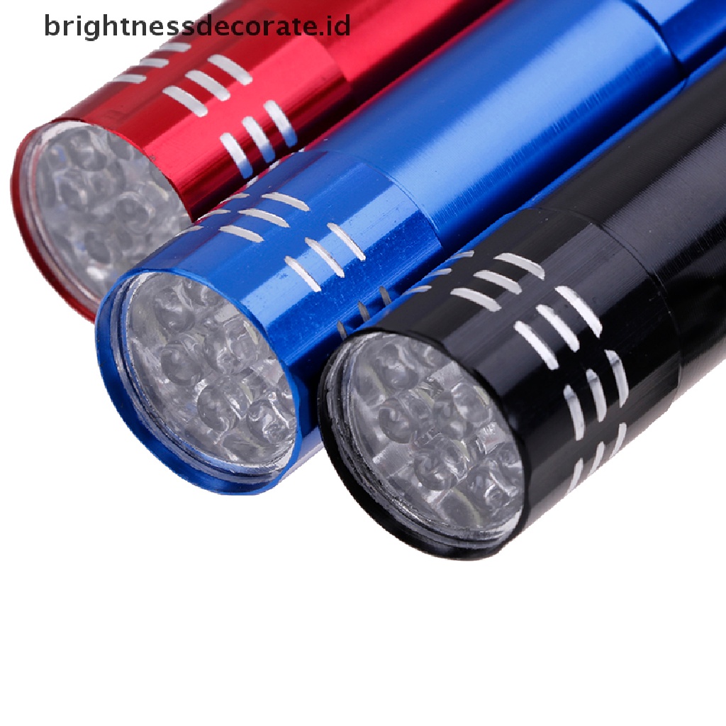 [birth] Mini aluminum uv ultra violet 9 led flashlight torch light lamp [ID]