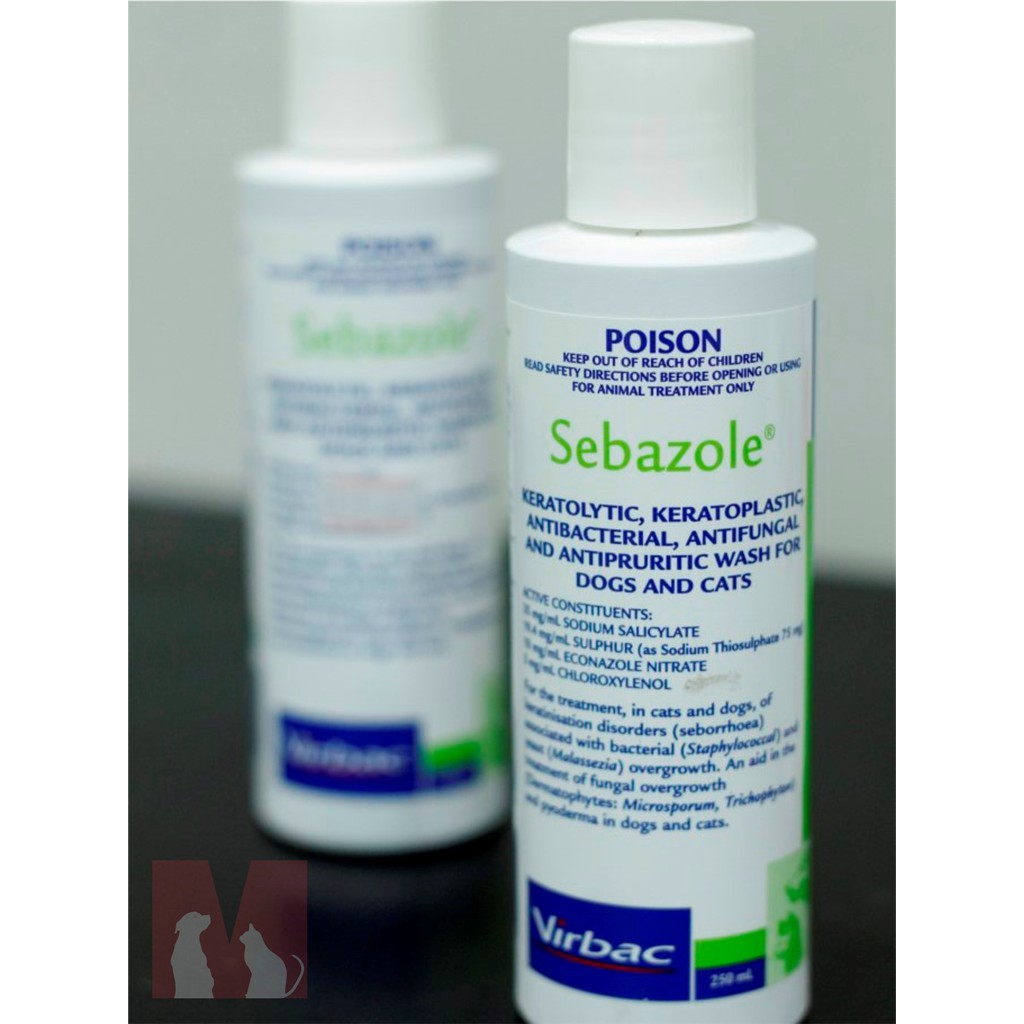 Jual VIRBAC POISON SEBAZOLE 250ml / SHAMPOO JAMUR ANJING KUCING