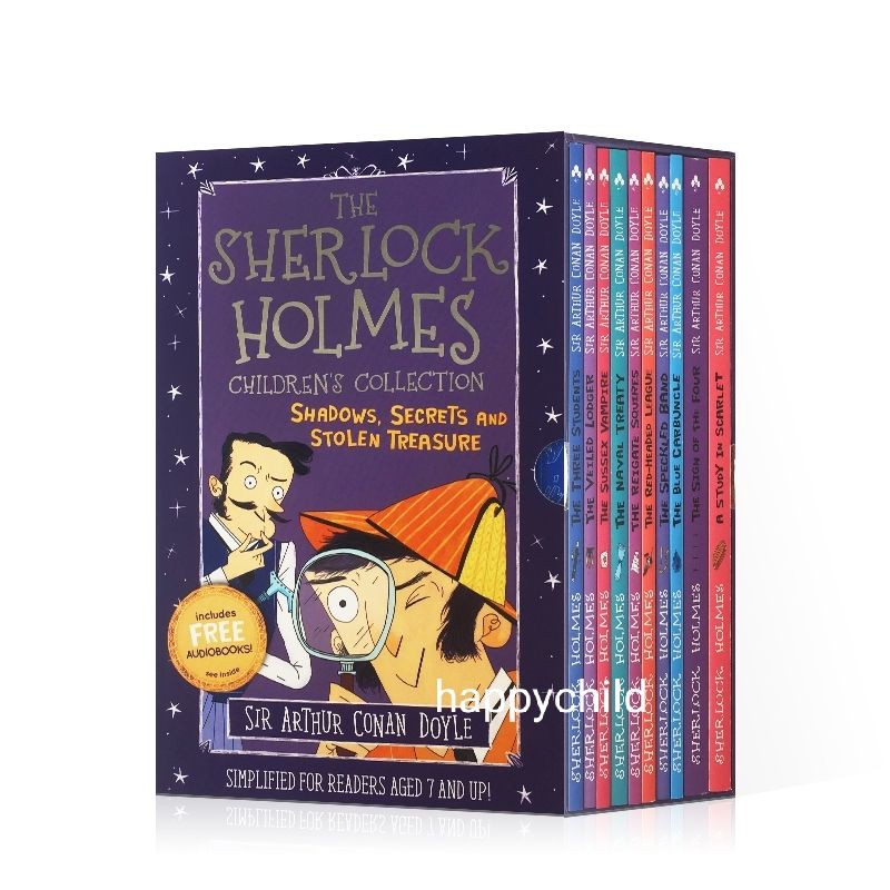 With audio sherlock holmes 10 books detective stories/set/buku anak/happychild