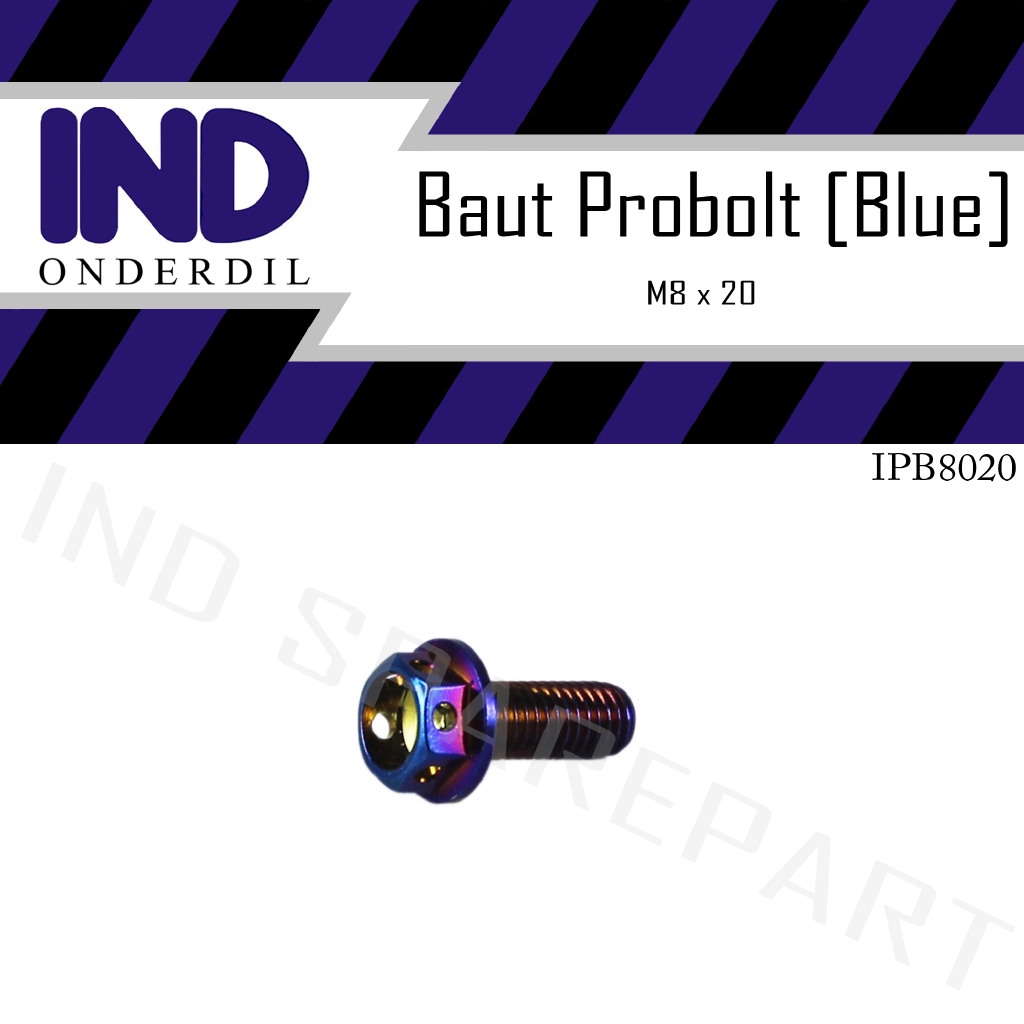 Baut-Baud Probolt-Pro Bolt Blue-Biru M8x20-8x20-8 x 20 Kunci-Drat 12