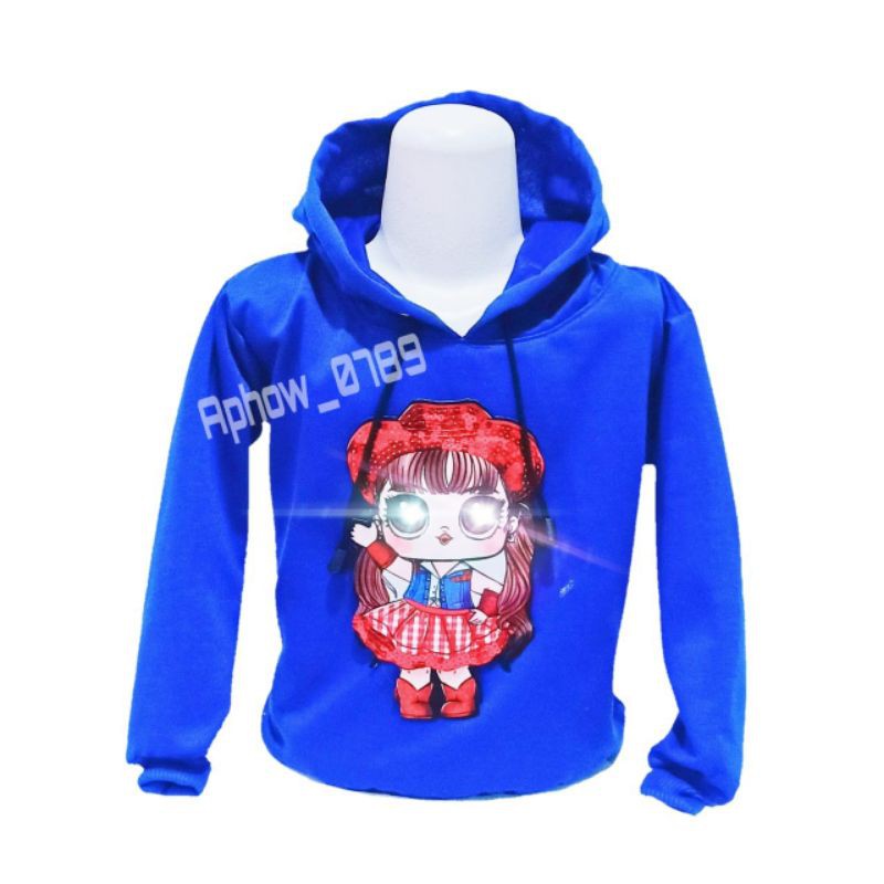 Jaket sweater Hoodie karakter anak perempuan LED LOL | USIA 2-10THN