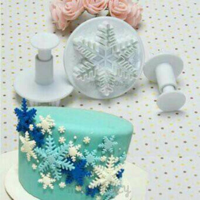 Cetakan Fondant Snowflakes Cetakan Kue Frozen