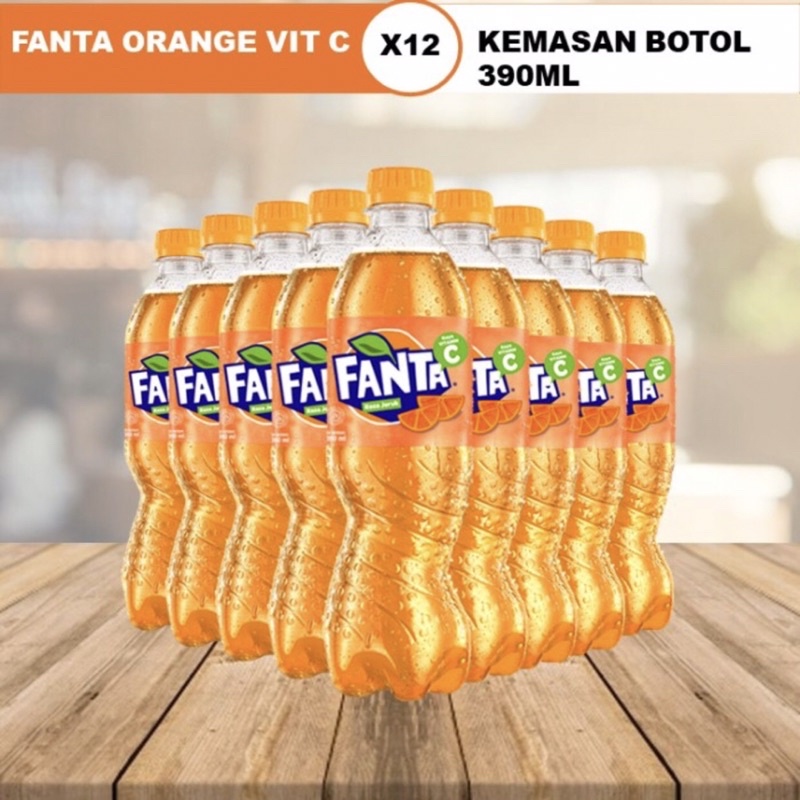 

BIG SALE" FANTA Orange Soft Drink Minuman Bersoda kemasan Botol 390ml X 12 - PACK