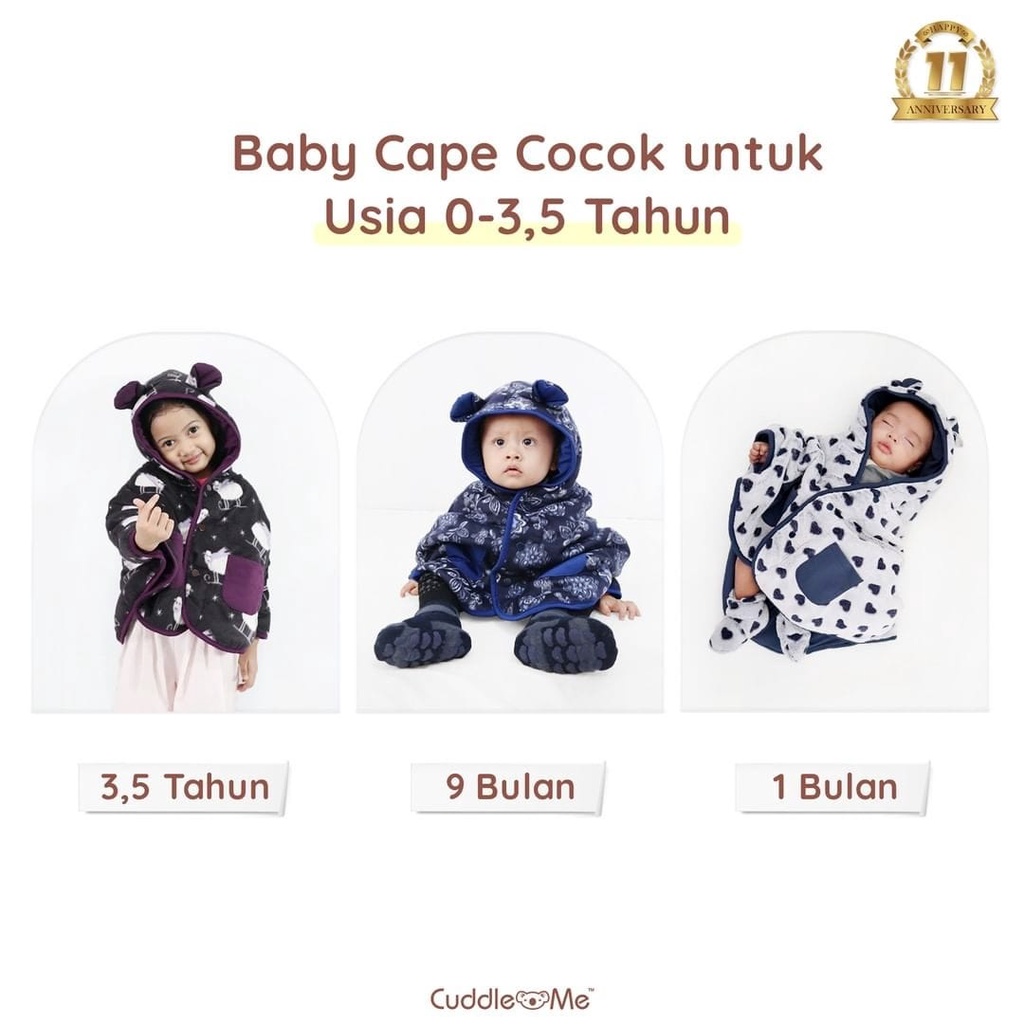 Baby cape cuddle me jaket bayi bolak balik babycape set fitted booties 0-3 tahun