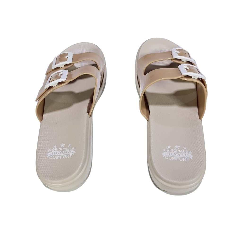 LUOFU ORIGINAL jelly sandal karet empuk murah selop wanita sendal cewek ban 2 import E7188B2K6W
