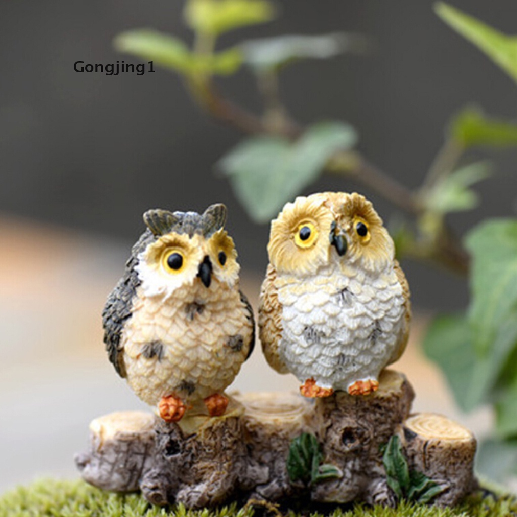 Gongjing1 Miniatur Burung Hantu Untuk Dekorasi Taman Minifairy Gardenterrariumkerajinan Diy