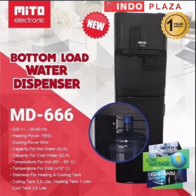 DISPENSER GALON BAWAH 3 TOMBOL (HOT, COOL, NORMAL)MITO MD-666 (Khusus Medan)