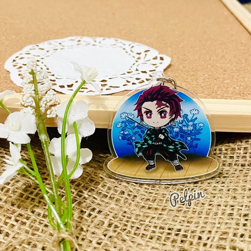 Gantungan kunci anime kimetsu no yaiba demon slayer nezuko tanjirou zenitsu keychains anime