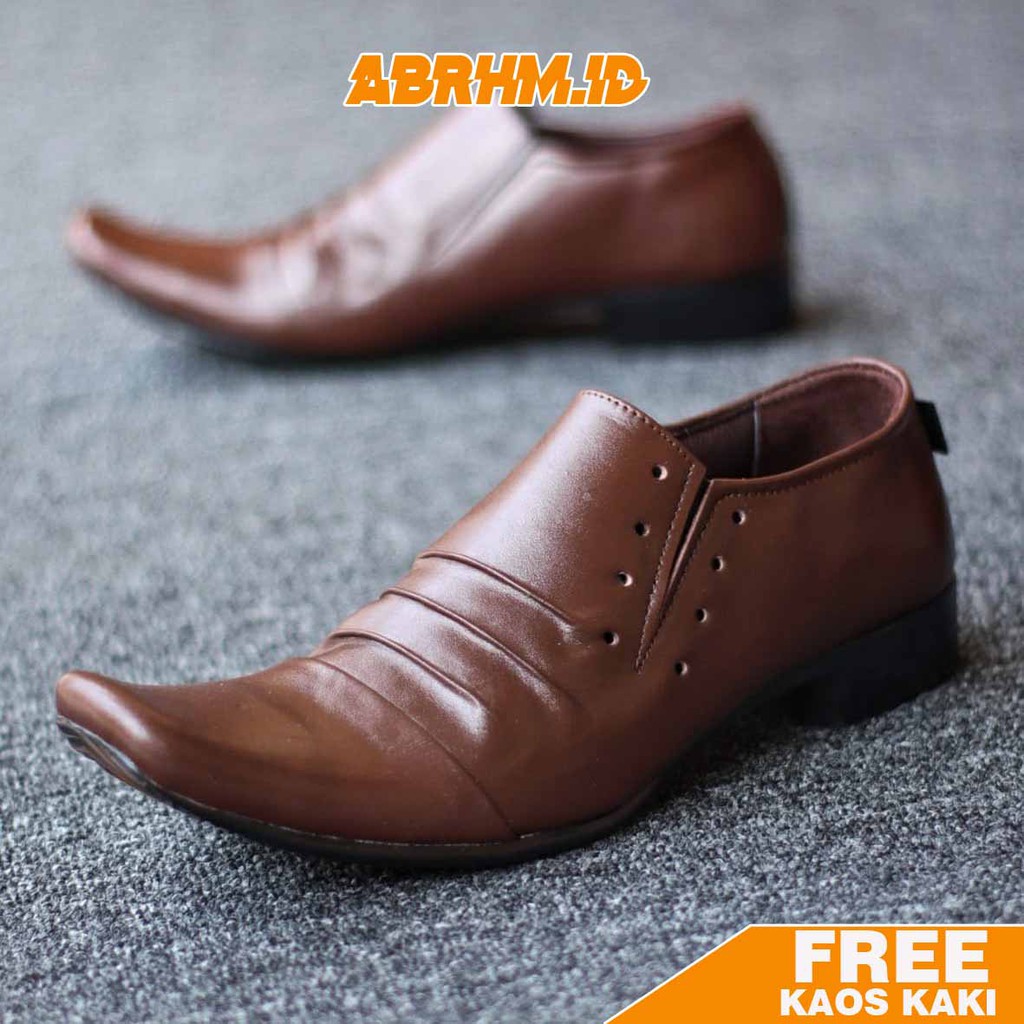 ABRHM X REMPEL Sepatu Formal Pria Sepatu Pantofel Kulit Asli Sepatu Pria Casual Sepatu Kasual Oxford Kerja Kantor Kuliah Kondangan Gaya Keren Kekinian Original Murah Terlaris