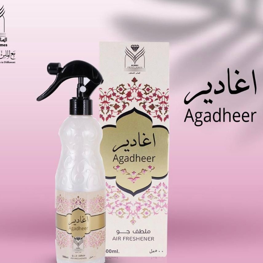 ALL VARIAN Air Freshner ALMAS Pengharum Ruangan Karpet Sofa Horden Pewangi Mobil Spray 500ml Aroma Gahru Sultany Ashel Aloud Layali Jawad al Oud AsarerAgadheer AL Adiafah Samu Al Oud Qasr Dal Al KaramArab Bakhoor Bukhur Bakhour 500 ML