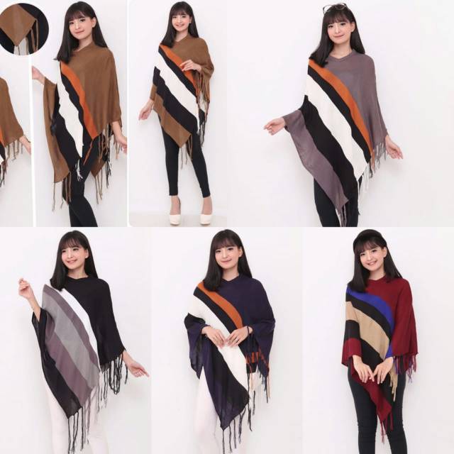 Sweater wanita sweater poncho bahan rajut asli