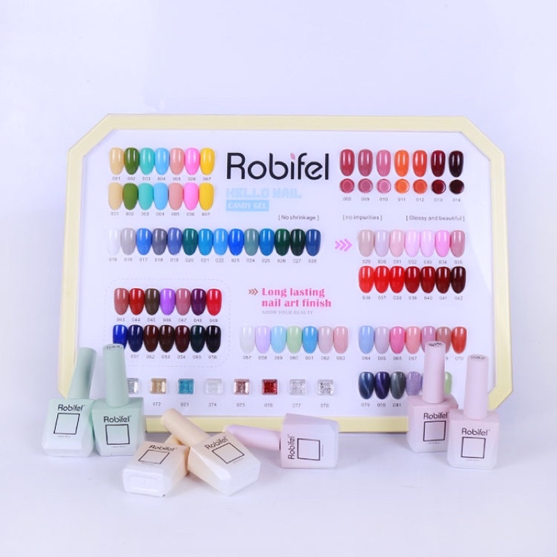 HARGA 1PCS ROBIFEL 84 WARNA NAILS POLISH GEL 15ml