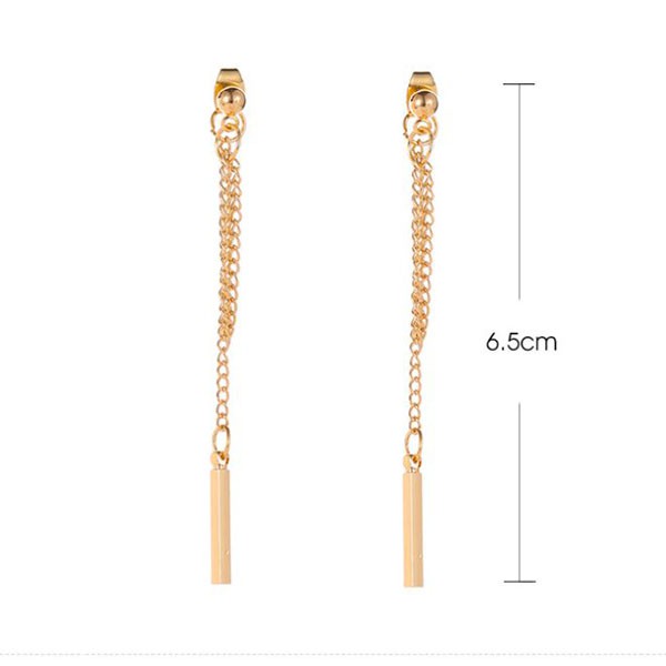 anting panjang long tassel simple chain earrings jan265 (3D3)