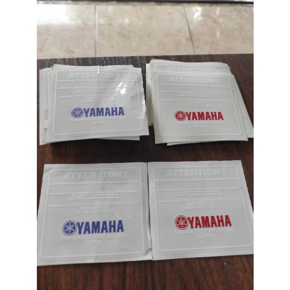 Stiker warning yamaha factory racing japan bahan transparan