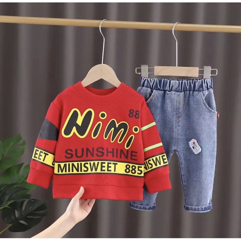 baju dan celana panjang ardan levis anak terbaru 1-5 tahun