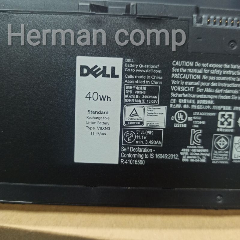 Original Baterai Dell Latitude 14-7000 E7420 E7440 E7450 V8XN3 40WH