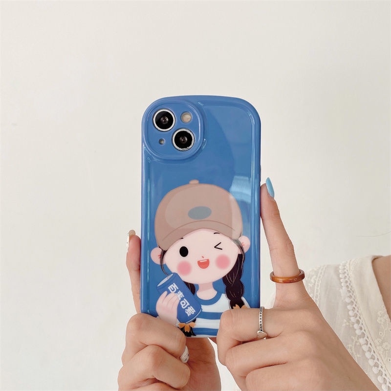 Case Lensa Bulat Motif Kartun Perempuan Untuk iphone 12 13 11 Pro Max X Xs Max Xr Fih8