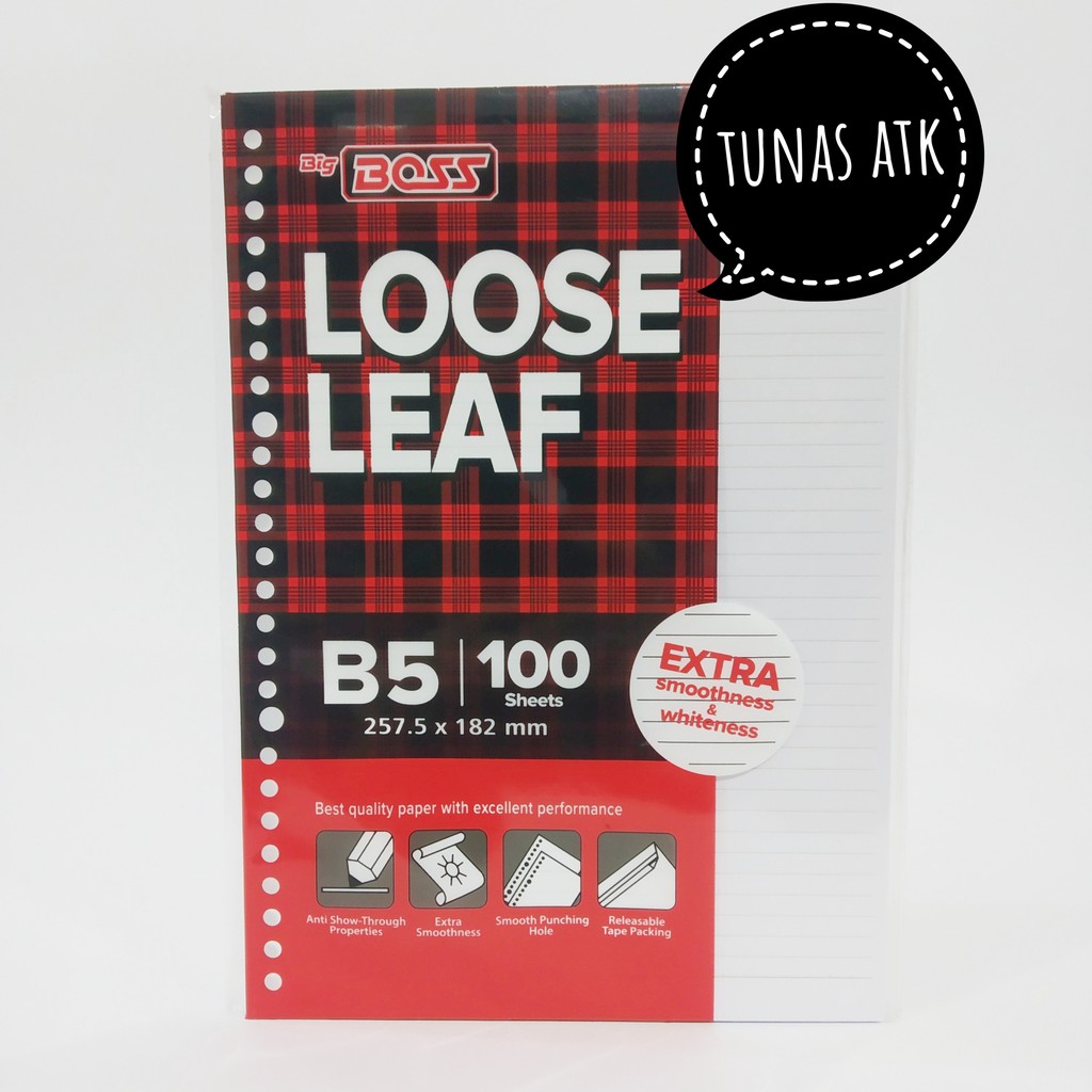 

BIG BOSS LOOSE LEAF B5 100 SHEETS