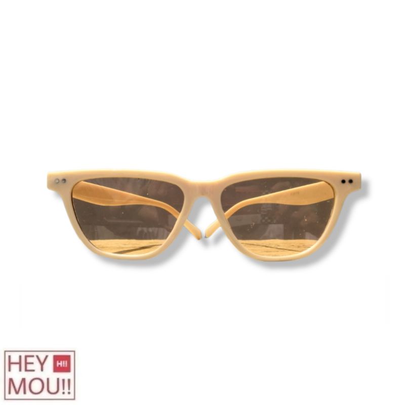 KACAMATA TRAPPESIUM WAYFARER TEA GLASSES - IVORY FRAME HEYMOU