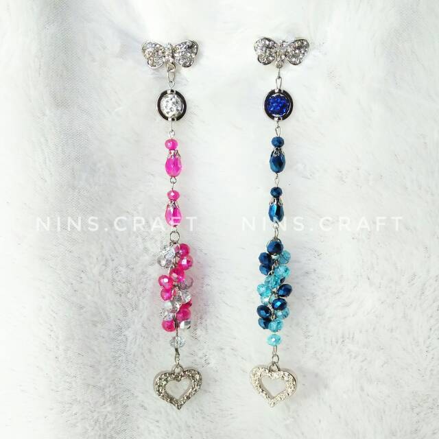 Aksesoris hijab bros dagu juntai kristal panjang