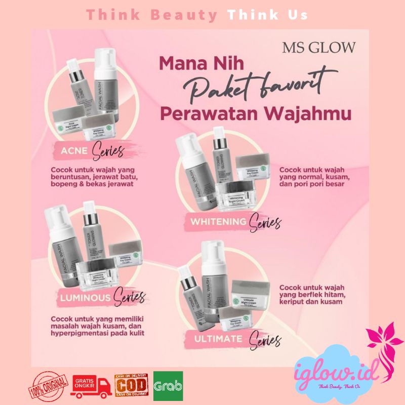 MS GLOW Paket Wajah Whitening Luminious Acne Ultimate MS Glow Makassar-1