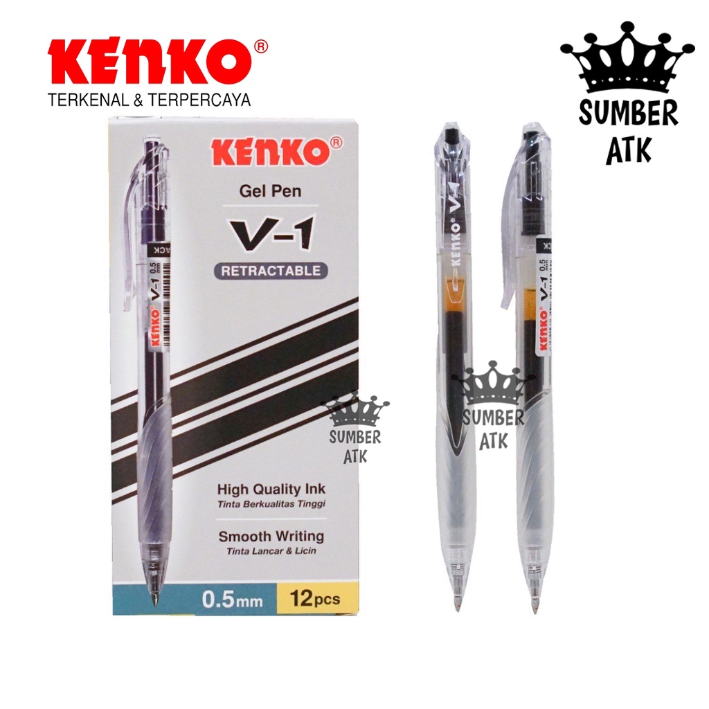 

Pena / Pulpen KENKO GEL PEN V-1 Hitam Retractable