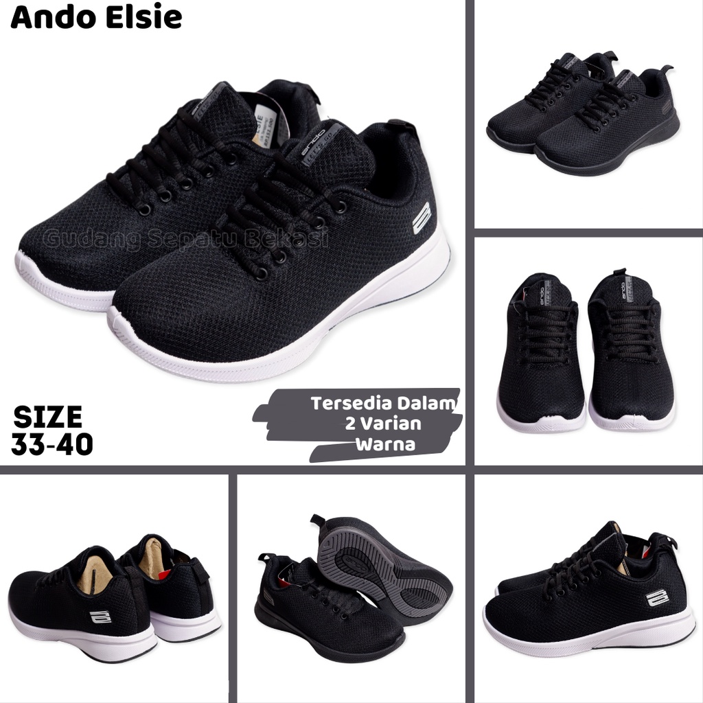 Sepatu Sekolah Anak Perempuan Laki Ando Elsie Sneakers Anak Wanita Dewasa SD SMP SMA Casual Pink Put