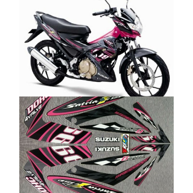 STIKER STRIPING LIS STANDAR ORI SATRIA  F FU PINK TAHUN 2012
