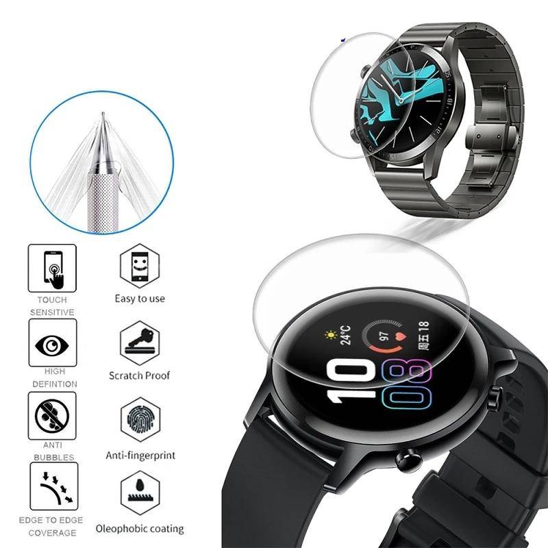 Film Pelindung Layar Hydrogel 3D Transparan Anti blue light Untuk Huawei GT2 GT3 Pro 42mm 46mm 43mm GT2e Smartwatch