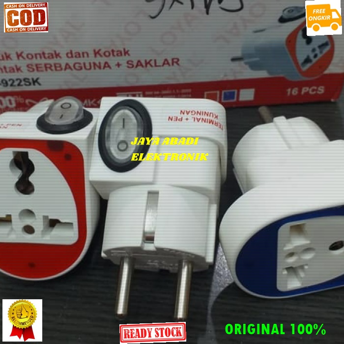G399 ORIGINAL SAKLAR ELEKTRONIK COLOKAN LISTRIK LAMPU LED STEKER SETRUM PITING KEPITING STOP KONTAK 