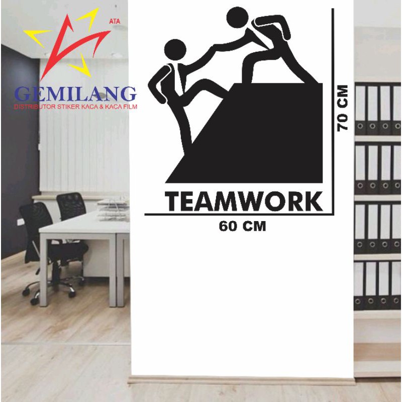 CUTTING STICKER TEAMWORK QUOTES COCOK UNTUK KANTOR RUANG KERJA