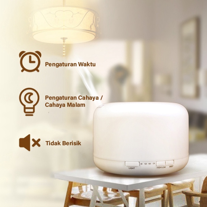 Humidifier Udara Portabel 7 Lampu LED 500 ML Lampu Warna-warni Aroma Diffuser Pembersih Udara Humidifier