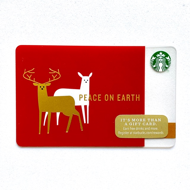 Peace on Earth Starbucks Card Kartu US Holiday 2014 Reindeer Deers Animal