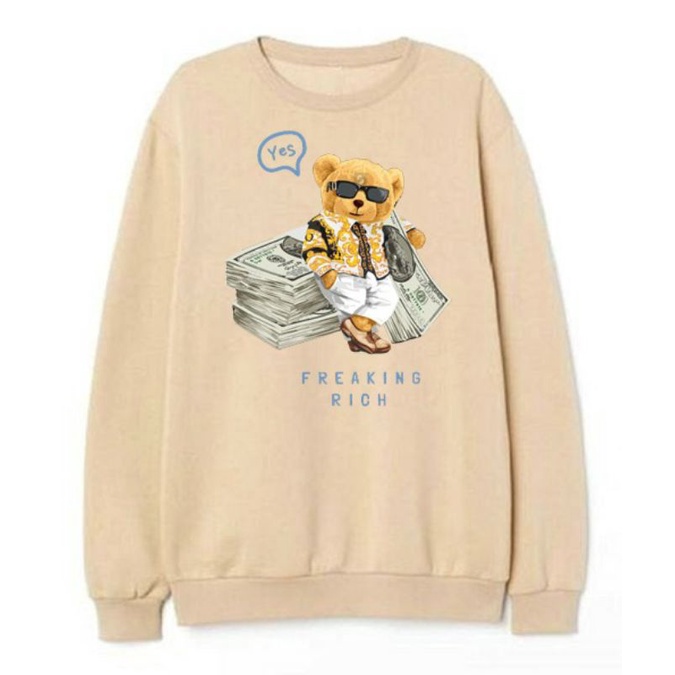 Sweater Crewneck Terbaru Bear Unisex Pria Wanita M-XL