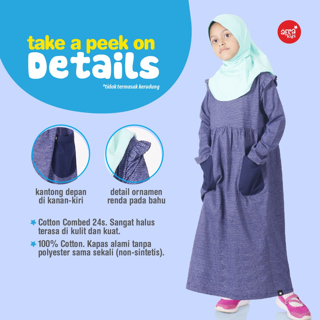 Gamis Anak Afrakids - Baju Muslim Anak Perempuan