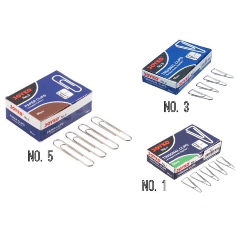 

Joyko Paper Clip Trigonal No. 1, No.3, No.5 (1 Box)