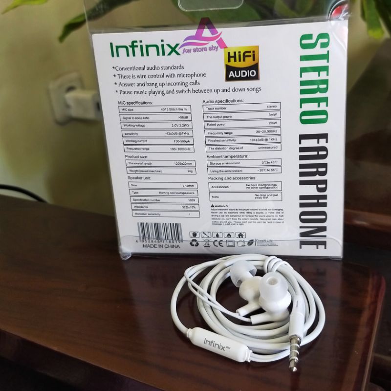 Headset infinix Hifi Sound Bass Stereo Earphone infinix Hot 8/Hot 9/ 9 play/Hot 10/ 10s [X080]