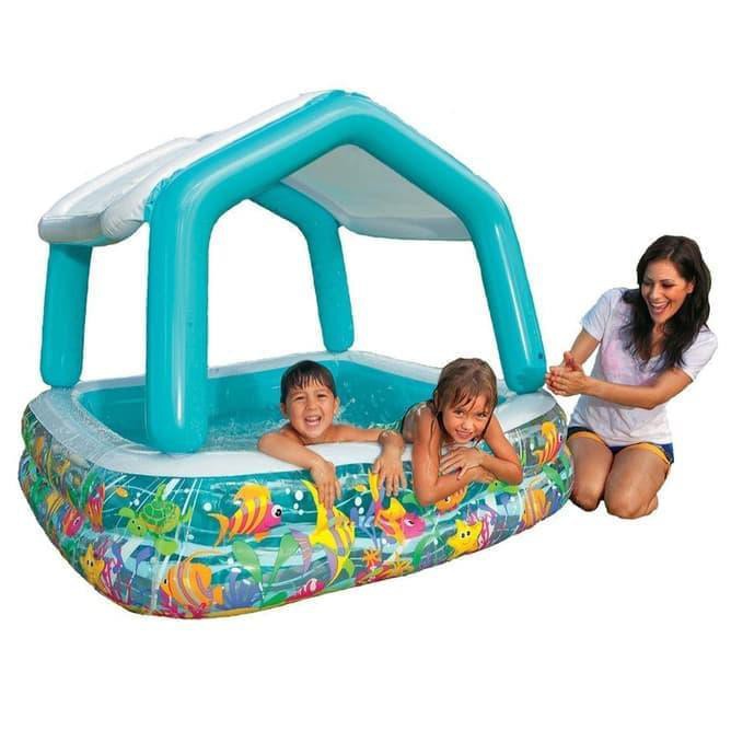 inflatable pool with shade