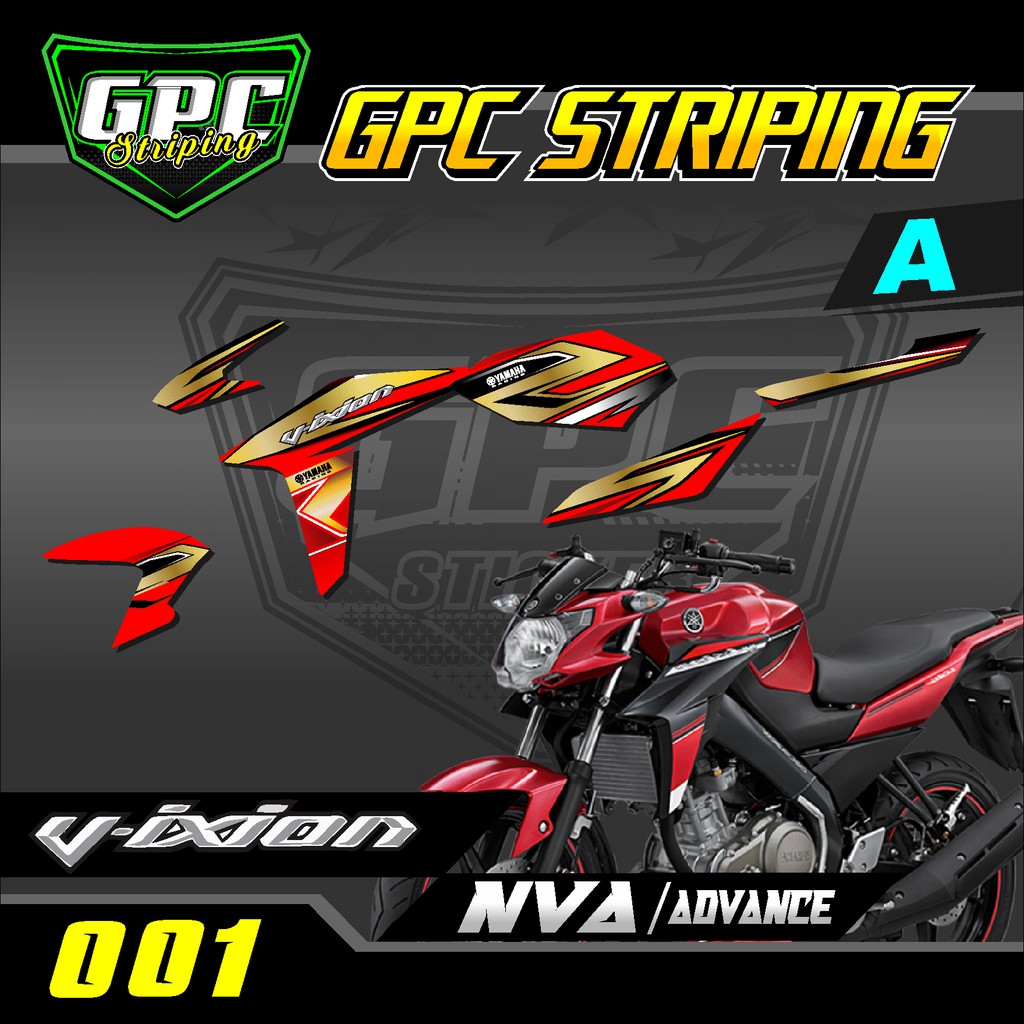 STICKER STRIPING VIXION NEW NVA/ADVANCE 001 FZ 150i MOTIF Minimalis