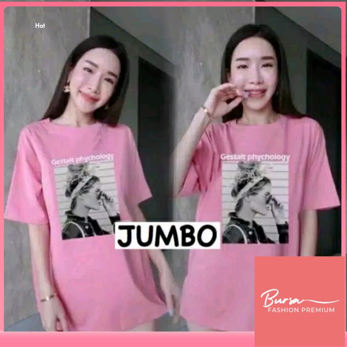 Kaos Korea Wanita Oversize Kaos Psychology Kaos Jumbo Wanita