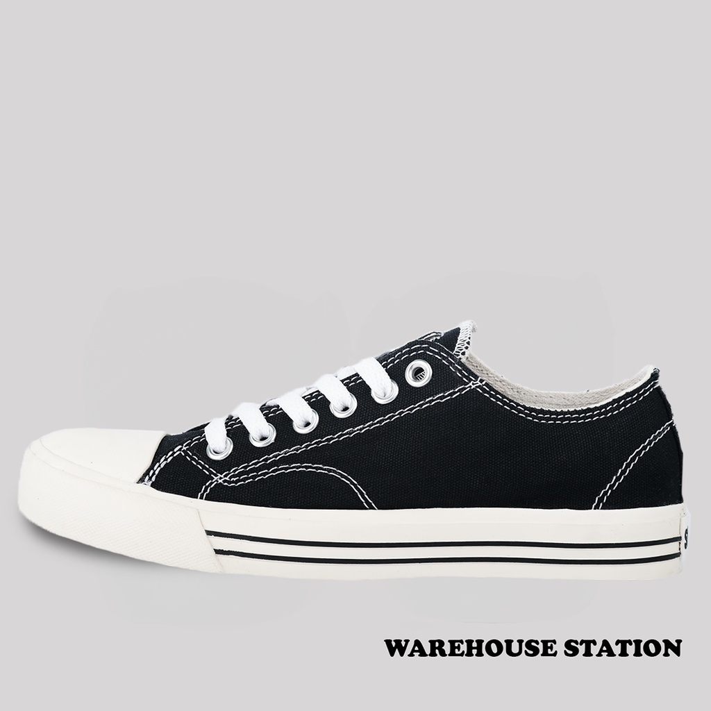 SABA Vintage 2.0 Low Black White- Sepatu Sneakers Casual Pria Wanita