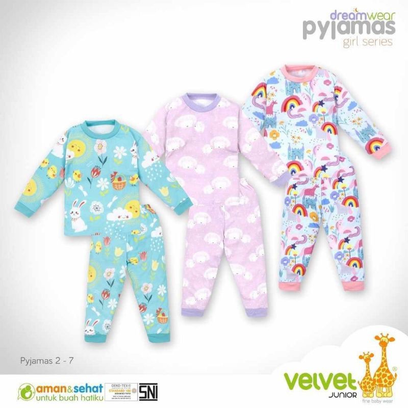 Setelan Piyama Dreamwear Mix Girl Velvet Junior - Over The Rainbow