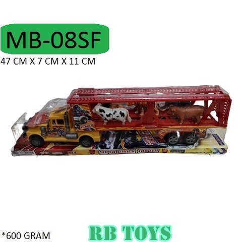 MB-08 SF MAINAN MOBIL TRUK TRAILER + BINATANG 5 PCS