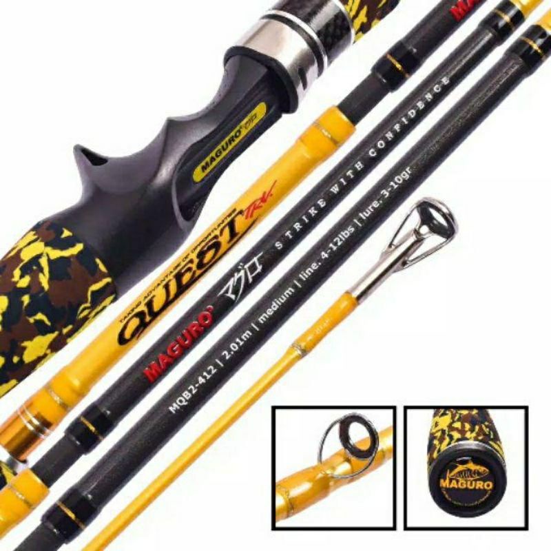 Joran BC Travell Rod Maguro QUEST | SAMBUNG 4 | Ring Full Fuji | Casting | Pilih Ukuran