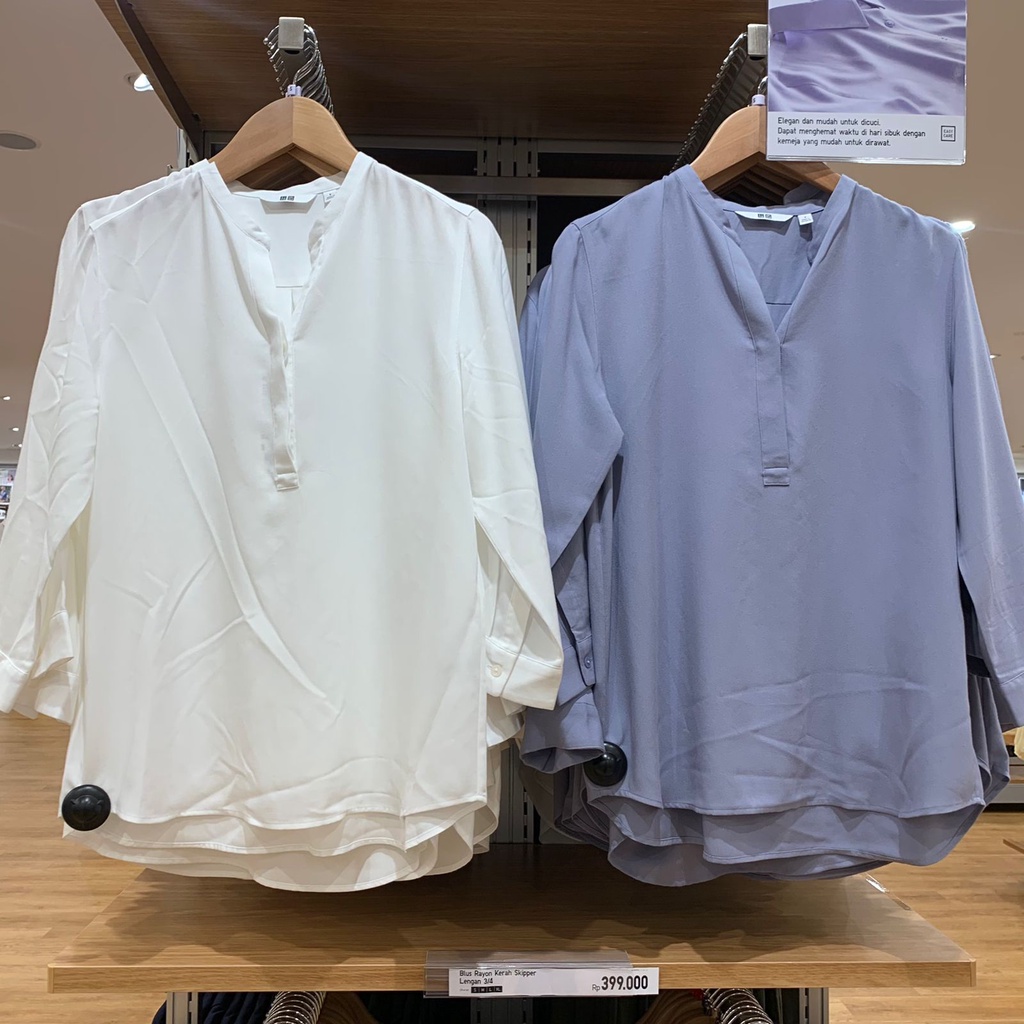 Jastip Uniqlo SALE  Blouse Skipper Wanita Rayon